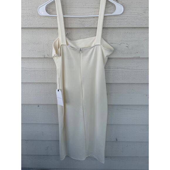 Stella Luce Cream Midi Dress NWT Button Detail Sleeveless Elegant Summer Dress - Picture 8 of 8